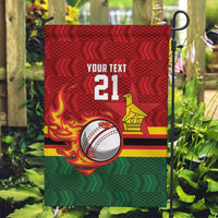 Zimbabwe Cricket Custom Garden Flag The Chevrons Cricket Ball Fire - Wonder Print Shop