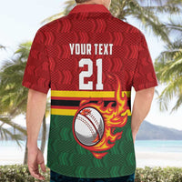 Zimbabwe Cricket Custom Hawaiian Shirt The Chevrons Cricket Ball Fire - Wonder Print Shop