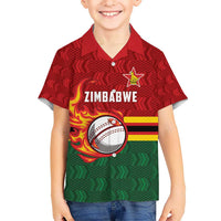 Zimbabwe Cricket Custom Hawaiian Shirt The Chevrons Cricket Ball Fire - Wonder Print Shop