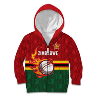 Zimbabwe Cricket Custom Kid Hoodie The Chevrons Cricket Ball Fire - Wonder Print Shop