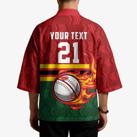 Zimbabwe Cricket Custom Kimono The Chevrons Cricket Ball Fire - Wonder Print Shop