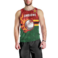 Zimbabwe Cricket Custom Men Tank Top The Chevrons Cricket Ball Fire - Wonder Print Shop