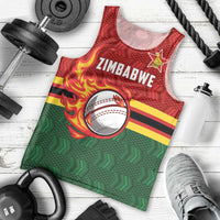 Zimbabwe Cricket Custom Men Tank Top The Chevrons Cricket Ball Fire - Wonder Print Shop