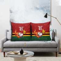 Zimbabwe Cricket Custom Pillow Cover The Chevrons Cricket Ball Fire - Wonder Print Shop