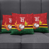 Zimbabwe Cricket Custom Pillow Cover The Chevrons Cricket Ball Fire - Wonder Print Shop