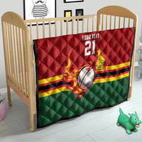 Zimbabwe Cricket Custom Quilt The Chevrons Cricket Ball Fire - Wonder Print Shop