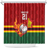 Zimbabwe Cricket Custom Shower Curtain The Chevrons Cricket Ball Fire - Wonder Print Shop