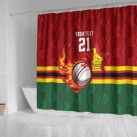 Zimbabwe Cricket Custom Shower Curtain The Chevrons Cricket Ball Fire - Wonder Print Shop