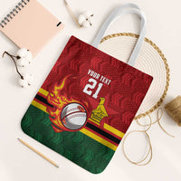 Zimbabwe Cricket Custom Tote Bag The Chevrons Cricket Ball Fire - Wonder Print Shop