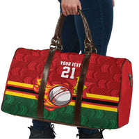 Zimbabwe Cricket Custom Travel Bag The Chevrons Cricket Ball Fire - Wonder Print Shop