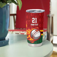 Zimbabwe Cricket Custom Tumbler Cup The Chevrons Cricket Ball Fire - Wonder Print Shop