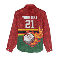 Zimbabwe Cricket Custom Women Casual Shirt The Chevrons Cricket Ball Fire - Wonder Print Shop