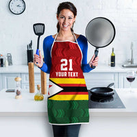 Zimbabwe Cricket Custom Apron Zimbabwean Pattern Flag Motif - Wonder Print Shop