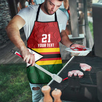 Zimbabwe Cricket Custom Apron Zimbabwean Pattern Flag Motif - Wonder Print Shop