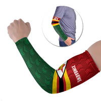 Zimbabwe Cricket Custom Arm Sleeves Zimbabwean Pattern Flag Motif - Wonder Print Shop