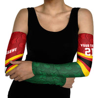 Zimbabwe Cricket Custom Arm Sleeves Zimbabwean Pattern Flag Motif - Wonder Print Shop
