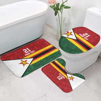 Zimbabwe Cricket Custom Bathroom Set Zimbabwean Pattern Flag Motif - Wonder Print Shop