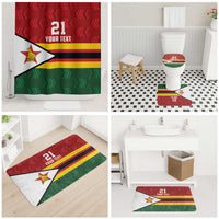 Zimbabwe Cricket Custom Bathroom Set Zimbabwean Pattern Flag Motif - Wonder Print Shop