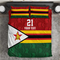 Zimbabwe Cricket Custom Bedding Set Zimbabwean Pattern Flag Motif - Wonder Print Shop