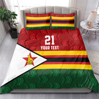 Zimbabwe Cricket Custom Bedding Set Zimbabwean Pattern Flag Motif - Wonder Print Shop