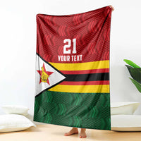Zimbabwe Cricket Custom Blanket Zimbabwean Pattern Flag Motif - Wonder Print Shop