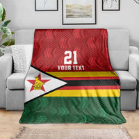 Zimbabwe Cricket Custom Blanket Zimbabwean Pattern Flag Motif - Wonder Print Shop