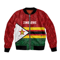 Zimbabwe Cricket Custom Bomber Jacket Zimbabwean Pattern Flag Motif - Wonder Print Shop