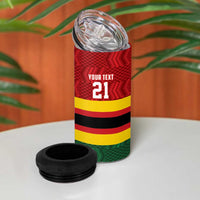 Zimbabwe Cricket Custom 4 in 1 Can Cooler Tumbler Zimbabwean Pattern Flag Motif - Wonder Print Shop