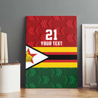 Zimbabwe Cricket Custom Canvas Wall Art Zimbabwean Pattern Flag Motif - Wonder Print Shop