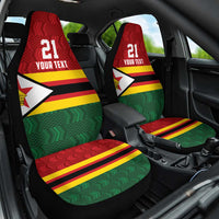 Zimbabwe Cricket Custom Car Seat Cover Zimbabwean Pattern Flag Motif - Wonder Print Shop