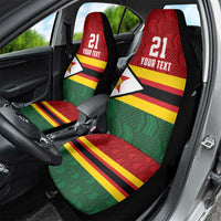 Zimbabwe Cricket Custom Car Seat Cover Zimbabwean Pattern Flag Motif - Wonder Print Shop