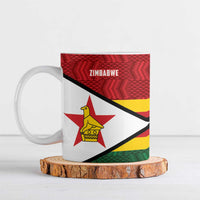 Zimbabwe Cricket Custom Ceramic Mug Zimbabwean Pattern Flag Motif - Wonder Print Shop
