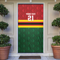 Zimbabwe Cricket Custom Door Cover Zimbabwean Pattern Flag Motif - Wonder Print Shop