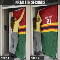 Zimbabwe Cricket Custom Door Cover Zimbabwean Pattern Flag Motif - Wonder Print Shop