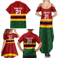 Zimbabwe Cricket Custom Family Matching Summer Maxi Dress and Hawaiian Shirt Zimbabwean Pattern Flag Motif - Wonder Print Shop