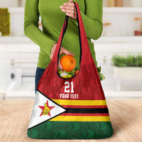 Zimbabwe Cricket Custom Grocery Bag Zimbabwean Pattern Flag Motif - Wonder Print Shop