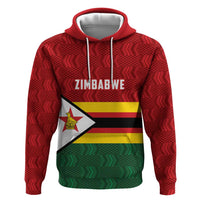 Zimbabwe Cricket Custom Hoodie Zimbabwean Pattern Flag Motif - Wonder Print Shop