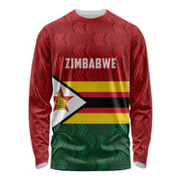 Zimbabwe Cricket Custom Long Sleeve Shirt Zimbabwean Pattern Flag Motif - Wonder Print Shop