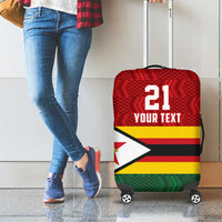 Zimbabwe Cricket Custom Luggage Cover Zimbabwean Pattern Flag Motif - Wonder Print Shop