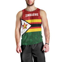 Zimbabwe Cricket Custom Men Tank Top Zimbabwean Pattern Flag Motif - Wonder Print Shop