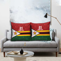 Zimbabwe Cricket Custom Pillow Cover Zimbabwean Pattern Flag Motif - Wonder Print Shop