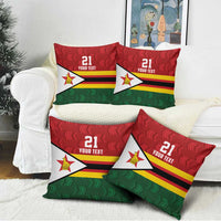 Zimbabwe Cricket Custom Pillow Cover Zimbabwean Pattern Flag Motif - Wonder Print Shop
