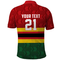 Zimbabwe Cricket Custom Polo Shirt Zimbabwean Pattern Flag Motif - Wonder Print Shop