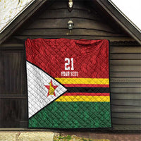 Zimbabwe Cricket Custom Quilt Zimbabwean Pattern Flag Motif - Wonder Print Shop