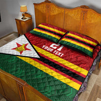 Zimbabwe Cricket Custom Quilt Bed Set Zimbabwean Pattern Flag Motif - Wonder Print Shop