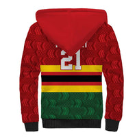 Zimbabwe Cricket Custom Sherpa Hoodie Zimbabwean Pattern Flag Motif - Wonder Print Shop