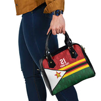 Zimbabwe Cricket Custom Shoulder Handbag Zimbabwean Pattern Flag Motif - Wonder Print Shop