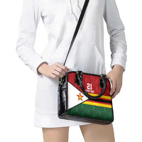 Zimbabwe Cricket Custom Shoulder Handbag Zimbabwean Pattern Flag Motif - Wonder Print Shop
