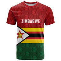 Zimbabwe Cricket Custom T Shirt Zimbabwean Pattern Flag Motif - Wonder Print Shop