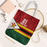 Zimbabwe Cricket Custom Tote Bag Zimbabwean Pattern Flag Motif - Wonder Print Shop